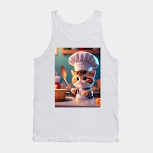 Cute cat in a chef's outfit Tank Top